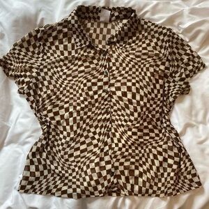 Youth Checkered Sheer Top